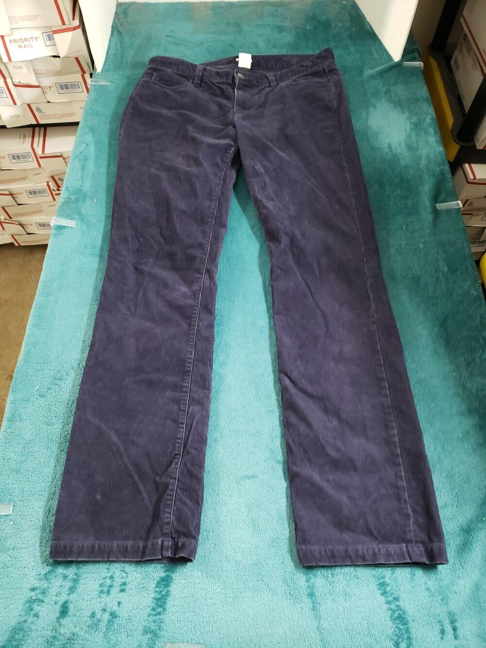 J.Crew Jeans Size 30 Women Blue Stretch Corduroy Mid Rise Matchstick Straight